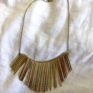 Short Gold Fringe Necklace